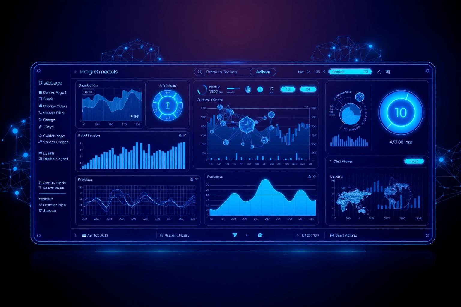 Dashboard analítico de Precise Mind Solutions mostrando métricas en tiempo real